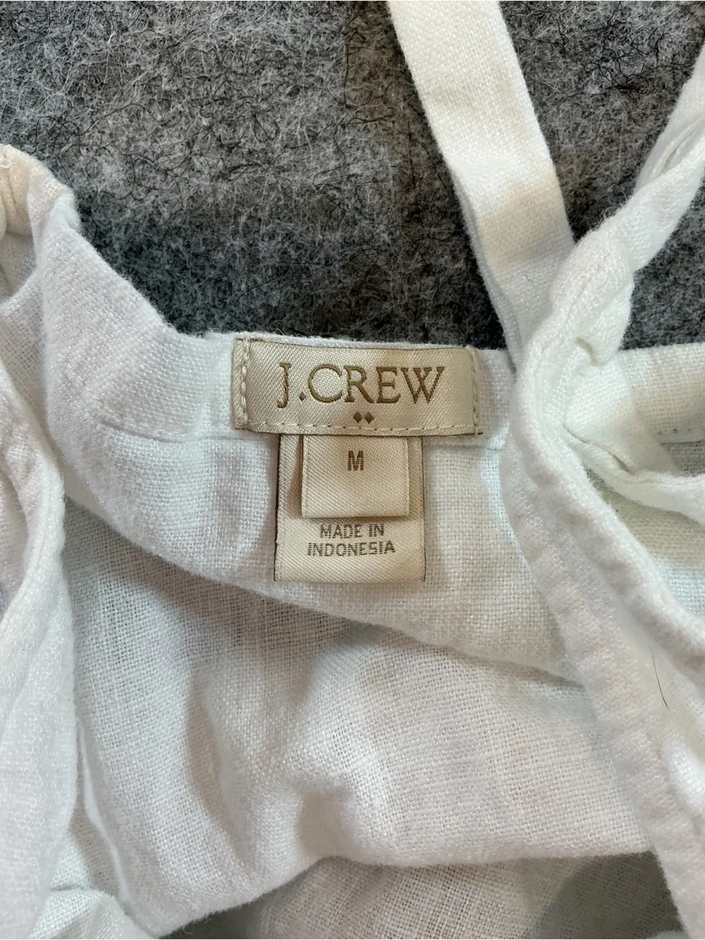 J Crew White Linen Blend Maxi Dress with Crossback Straps Size M